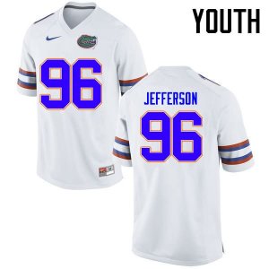 Youth Florida Gators #96 Cece Jefferson NCAA Nike White Authentic Stitched College Football Jersey UDC0662MU